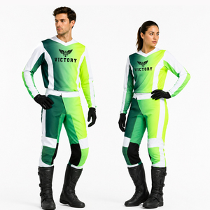 Ensemble Maillot et Pantalon de Motocross Vert Néon Jeunesse 2026 – Équipement de Course MX Tout-Terrain Respirant pour Moto - Product Image 1