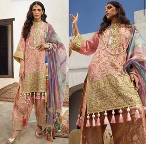 2022 diseñador pakistaní gasa de seda Salwar Kameez colección de vestidos de boda y fiesta - Product Image 3