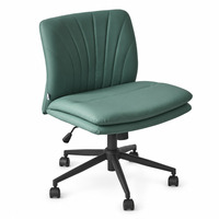 Chaise de bureau sans accoudoirs en cuir PU réglable DM Factory Direct avec rotation à 360 degrés pour hôtel, réception, bureau OEM ODM