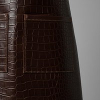 Tablier de barbier sans manches en cuir gaufré croco |   Sac de styliste de salon de mode européen multi-poches, personnalisable et réutilisable