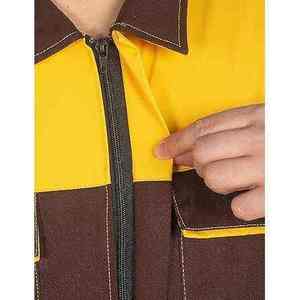Combinaison de travail pour homme, manches longues, marron jaune, fermeture éclair intégrale, plusieurs poches, anti-poussière, uniforme en coton - Product Image 6