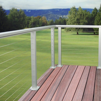 Kit de système de garde-corps d'escalier en acier inoxydable noir personnalisable à montage latéral, 42 pouces, design moderne, pour balcon extérieur, hôtel