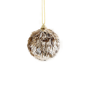 Boules de Noël champagne 8 cm, décorations de Noël incassables, style métallique, boules en forme de tube scintillantes pour l'arbre - Product Image 5