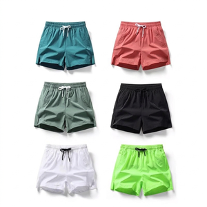 Shorts décontractés pour hommes, coupe ample, taille élastique, avec broderie de logo personnalisée, style streetwear, design à fils, fabriqués en Chine (OEM) - Product Image 1