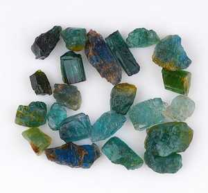 25 pierres précieuses naturelles en tourmaline indicolite brute, cristaux de guérison, 6-8 mm, cristaux naturels en vrac pour la fabrication de bijoux - Product Image 4