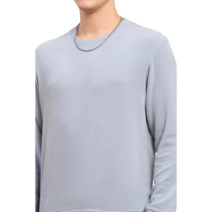 Sweat-shirt à col rond personnalisé, couleur unie, coupe classique, respirant, 100% coton tricoté, vêtement décontracté - Product Image 5
