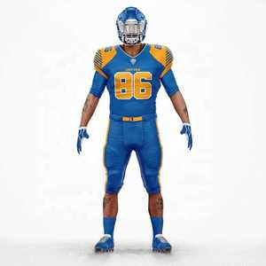 Uniforme de football américain personnalisé noir, blanc et bleu royal, maillot 2026, kit d'équipe 2025, sublimation intégrale, vêtements professionnels - Product Image 6