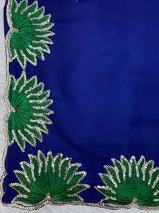 Conjunto de Salwar Kameez Azul Bordado, Chaqueta Larga, Pantalones Palazzo, Ropa Pakistaní e India para Ceremonias - Product Image 6