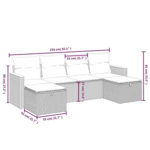 Beige and <b>Cream</b> White Outdoor Garden <b>Sofa</b> <b>Set</b> - Product Image 4