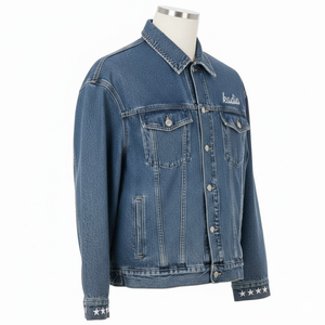 แจ็คเก็ตยีนส์ปักลายแบรนด์ Kadia แบบสั่งทำพิเศษ OEM แจ็คเก็ตยูนิเซ็กซ์ห้าดาว แจ็คเก็ตยีนส์ผ้าฝ้ายคุณภาพสูงสำหรับผู้ชาย - Product Image 6