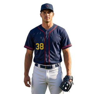Maillot de baseball personnalisé de haute qualité avec logo, T-shirt premium avec nom d'équipe, sublimation douce, fabricant OEM, vêtements de sport unisexes - Product Image 1