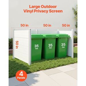 Paravent d'extérieur à 4 panneaux 50 x 50 pour climatiseur, clôture anti-rongeurs avec piquets de 27,6 pouces pour équipement de piscine Horizon - Product Image 2