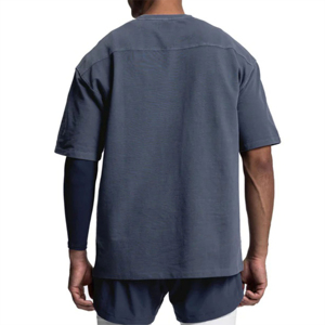 Camiseta de Algodón Oversize para Hombre, Manga Corta, Cuello Redondo, Color Liso, Anti-Pilling, Ecológica, Estampado Serigrafiado, Tejido de 240g - Product Image 4