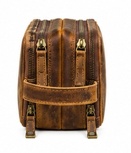 Neceser de Viaje de Cuero de Grano Completo Ecológico de Primera Calidad, Organizador de Cosméticos, Bolsa de Aseo para Hombres y Mujeres - Product Image 2