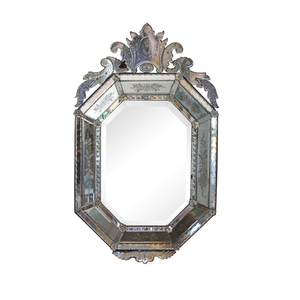 กระจกตกแต่งสไตล์บาโรกเวนิสหรูหรา | กระจกติดผนังดีไซน์โบราณพร้อมกรอบวินเทจตกแต่งอย่างหรูหราสำหรับตกแต่งทางเดินและโรงแรม - Product Image 1