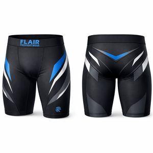 Shorts de compression unisexes bleu/noir de qualité supérieure - Product Image 5