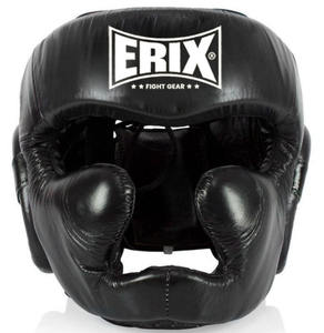 Casco Deportivo de Cuero de Alta Calidad, Personalizable, con Doble Visera y Cierre de Gancho y Bucle, para Boxeo, Muay Thai, MMA y Sparring - Product Image 1