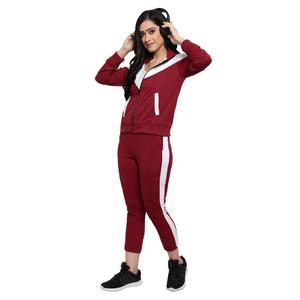 Women's Custom Designed Cotton Polyester Fleece Jogging <b>Suit</b> Two-Piece Set Zipper Hoodie Heavyweight Training Sweatsuit Set - Product Image 2