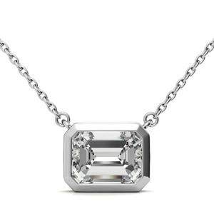 Handmade Lab Created 18k Gold Diamond <b>Pendant</b> Charm Jewellery <b>Emerald</b> Cut Bezel Lab Grown Diamond <b>Pendant</b> For Women And Girls - Product Image 3
