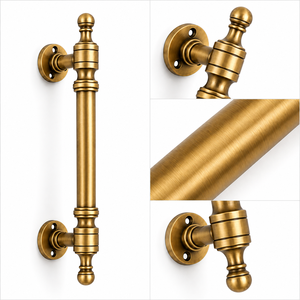 Poignée de porte principale en laiton antique pour portes d'entrée, intérieurs résidentiels et applications de quincaillerie architecturale décorative - Product Image 2