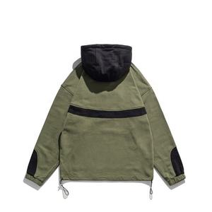 Pull-over unisexe personnalisé en patchwork avec poche kangourou, demi-boutonnage, manches longues, en polaire polyester écologique, décontracté pour l'automne – Vente en gros - Product Image 6