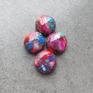 Turquesa Natural Rosa de Ostra Espinosa, Cabujón Redondo, Gema Calibrada, Piedra Suelta, Todos los Tamaños Disponibles - Product Image 5