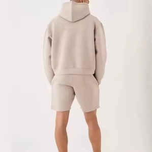 Compre Conjuntos Cortos de 2 Piezas de Felpa de Algodón con Logotipo Personalizado para Hombre, Conjunto de Ropa Masculina de Alta Calidad, Conjunto de Sudadera con Capucha y Pantalones Cortos 2026 - Product Image 2