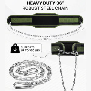 Ceinture de lestage en néoprène pour musculation et dips avec chaîne - Product Image 4