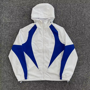 Custom OEM Tracksuit Color Block Short Set Sports Jogger Suit <b>Zip</b> <b>up</b> <b>Jacket</b> and Shorts Set 100% Nylon Windbreaker Set - Product Image 2