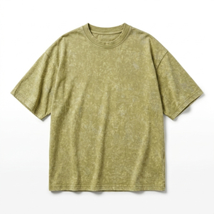 T-shirt délavé pour homme, coupe décontractée, coton épais, style vintage, mode urbaine, col rond, doux, respirant, usage quotidien, vente en gros - Product Image 2