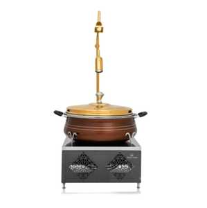 Cacerola de Acero Inoxidable con Rejilla Cortada a Láser y Tapa Abombada Martillada, Olla Aislada Premium para Servir Comida Caliente, Vajilla de Lujo - Product Image 5