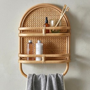 Top vente étagère en rotin minimaliste tenture murale en bois présentoirs meubles pour salon chambre décor - Product Image 1