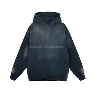Sudadera con capucha personalizada para hombre, venta al por mayor, sudadera lavada con ácido de alta calidad con estampado de logotipo personalizado bordado de gran tamaño - Product Image 3