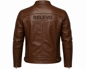 Premium Genuine Leather Stand Collar High Street <b>Jacket</b> Men Custom Motorcycle <b>Biker</b> Bomber <b>Vintage</b> Winter Outerwear - Product Image 6