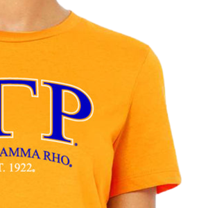 Camiseta informal amarilla de manga corta para mujer con letras griegas de la hermandad Sigma Gamma Rho, diseño personalizado de última edición - Product Image 3