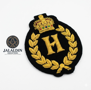 Handmade Embroidery Wire Bullion High Quality Customized Design Fashion Royal Crown Handmade Embroidery 3D Bullion Wire badges - Product Image 2