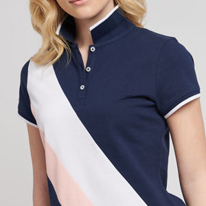 Polo pour femme en tissu 100% coton, entièrement respirant et de longueur courte, t-shirt formel avec logo, polos pour femme - Product Image 3
