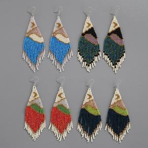 Pendientes de moda con cuentas de semillas y flecos, estilo nativo, en 19 colores, solo 2 unidades restantes - Product Image 6