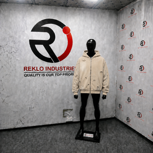 Sudadera con capucha beige extragrande para hombre, exclusiva de invierno, con detalles de cristales de imitación, bolsillos desgastados, estilo streetwear, 100% algodón - Product Image 3