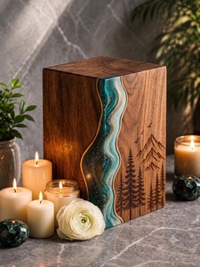 Handmade American Style Rosewood Resin Urn <b>Box</b> Personalized <b>Memorial</b> Keepsake for Cremation Human & Pet Ash Storage Eco-Friendly - Product Image 4