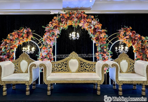 ชุดโซฟาสำหรับงานแต่งงานสุดหรู โซฟาสำหรับเจ้าสาวและเจ้าบ่าว โซฟาแบบราชวงศ์มหารานี โซฟาสำหรับเจ้าสาวและเจ้าบ่าวแบบคลาสสิก โซฟาสำหรับงานมงคลสมรสแบบแมนดัป สหรัฐอเมริกา - Product Image 2