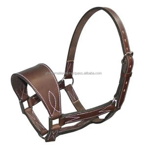 Cabestro de caballo de cuero marrón de primera calidad de diseño anatómico resistente en tamaños de mazorca completa con costuras de borde duraderas y herrajes de latón - Product Image 4