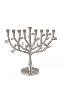 Élégante Ménorah Haute en Argent Poli à Neuf Branches, Porte-Bougie Traditionnel Juif pour Hanouka, Décoration de Table et de Maison - Product Image 5