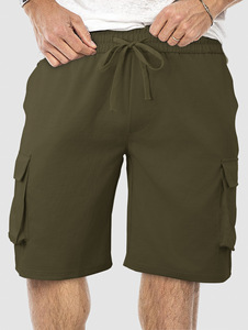 Shorts cargo d'été pour hommes, multi-poches, coupe ample, décontractés, en toile, taille élastique, taille mi-haute, vente en gros, fabricant, expédition immédiate - Product Image 5