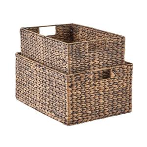 Panier en jacinthe d'eau fait main de luxe, écologique, léger, bac de rangement, vente en gros, organisateur de cuisine, décoration d'intérieur, cadeau - Product Image 6