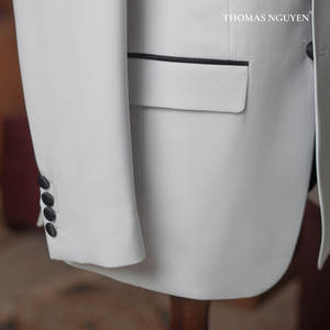 Bespoke White Champagne Chic Tuxedo - High-end Men's 2-Piece Tailored Suit | <b>Wedding</b> Collection | Vietnam - Product Image 3