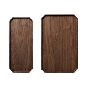 Luxury Modern Walnut Wood <b>Rectangle</b> Decorative Serving Tray <b>Coffee</b> <b>Table</b> Wooden Food Platter Lightweight Home Hotel Restaurant - Product Image 2