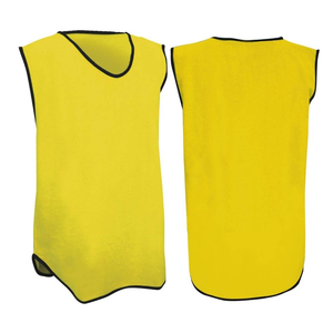 Gilet d'entraînement sans manches jaune unisexe de qualité supérieure pour adulte, col en V, en polyester respirant, maillot de sport toutes saisons, coupe classique - Product Image 1