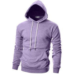 Sweat à capuche confortable pour homme, uni, personnalisé, en molleton épais, avec poche kangourou, 100% coton mélangé, coupe décontractée - Product Image 2