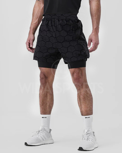 <b>Men</b> 2-in-1 Gym <b>Shorts</b> with Inner <b>Compression</b> Layer Running Training Fitness <b>Shorts</b> Quick Dry Breathable - Product Image 5